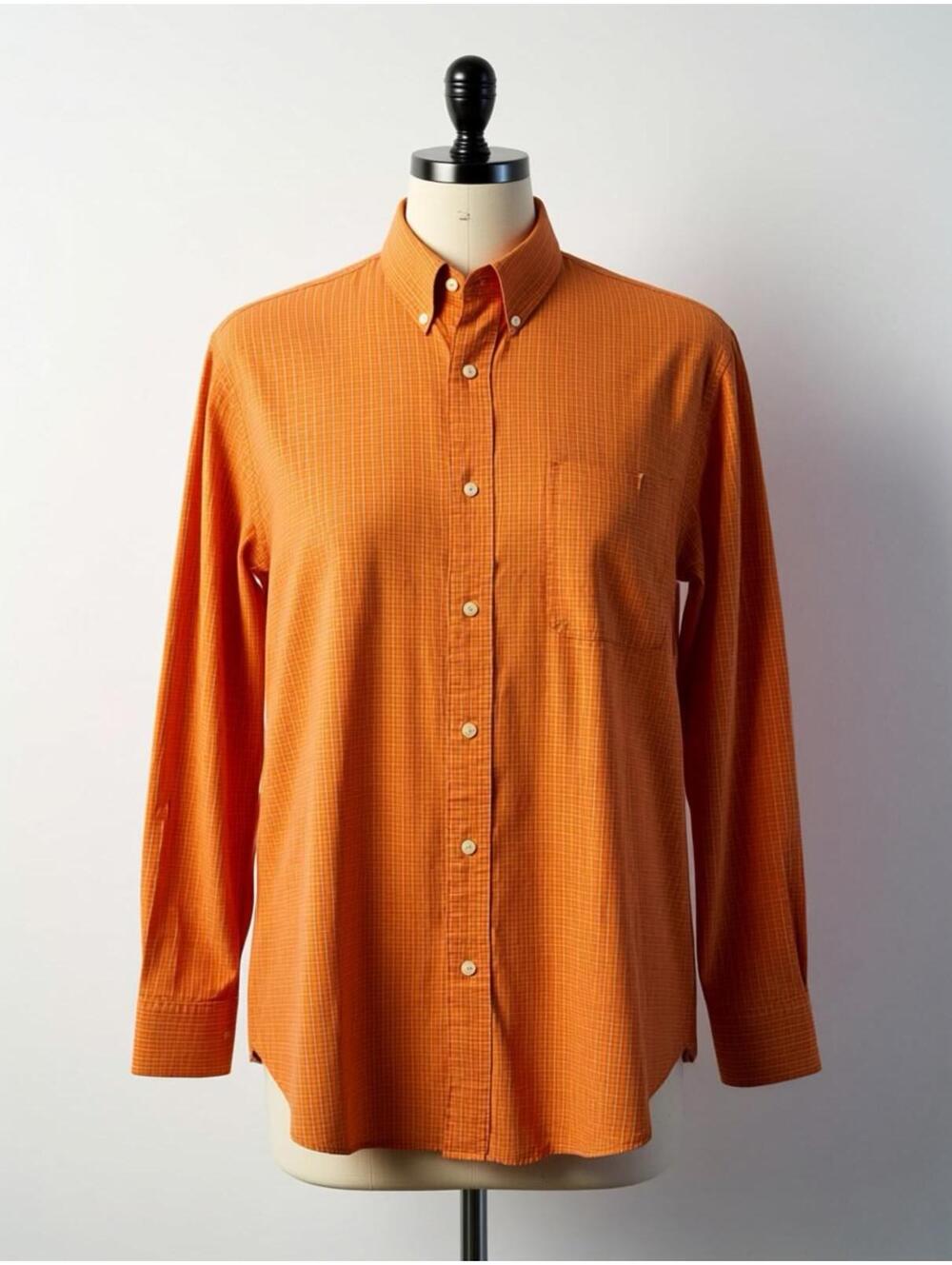 Chaps Orange Easy Care Button-Down Shirt Large